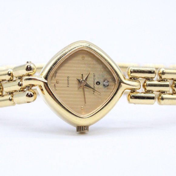 J.B Champion Watch Womens Gold Tone Stainless Steel Classic Quartz Gold Dial - Picture 6 of 8